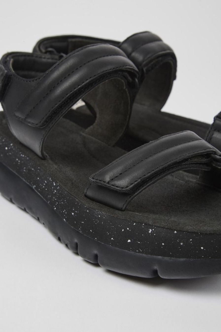 Camper Sandalias | Sandalias Negras De Piel Para Mujer