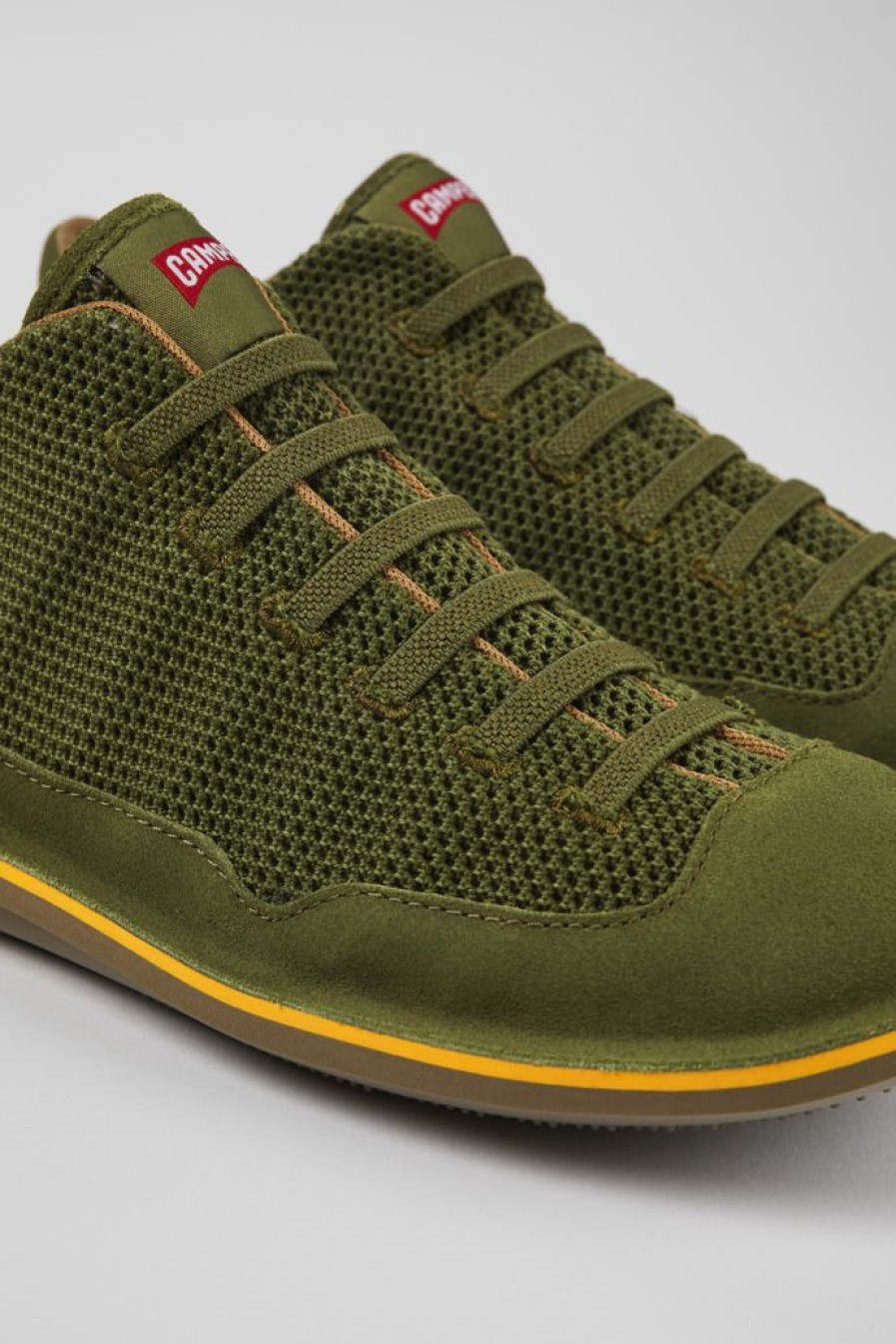 Camper Zapatos Casual | Zapatilla De Baloncesto De Tejido/Nobuk Verde Para Hombre