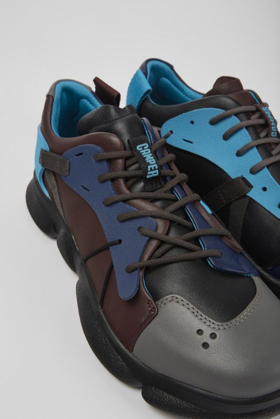 Camper Zapatillas | Sneakers Multicolores De Piel Y Tejido Para Hombre