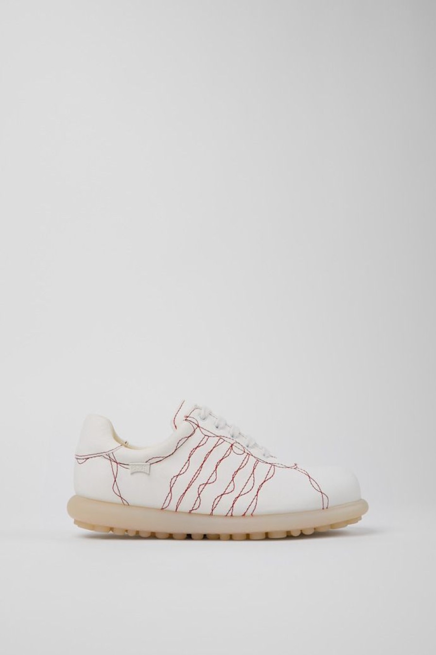 Camper Zapatillas | Zapato De Piel Blanco Para Mujer