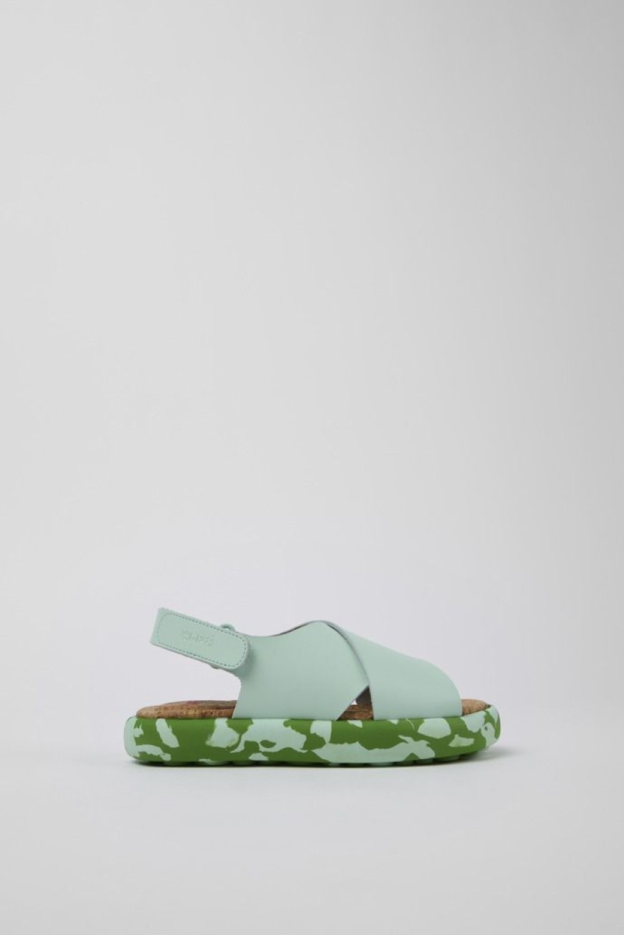 Camper Sandalias | Sandalia De Piel Azul Con Tira En X