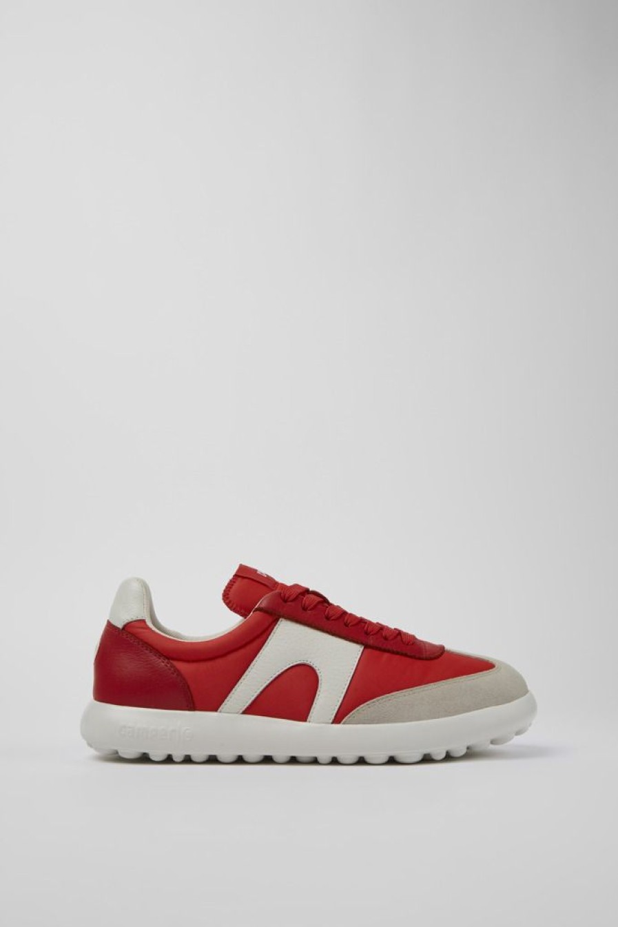 Camper Zapatillas | Sneaker De Tejido/Piel Roja Para Hombre