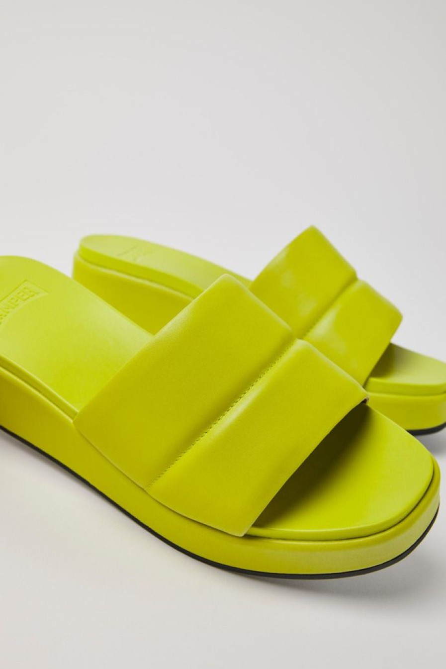 Camper Sandalias | Sandalias Verdes De Piel Para Mujer