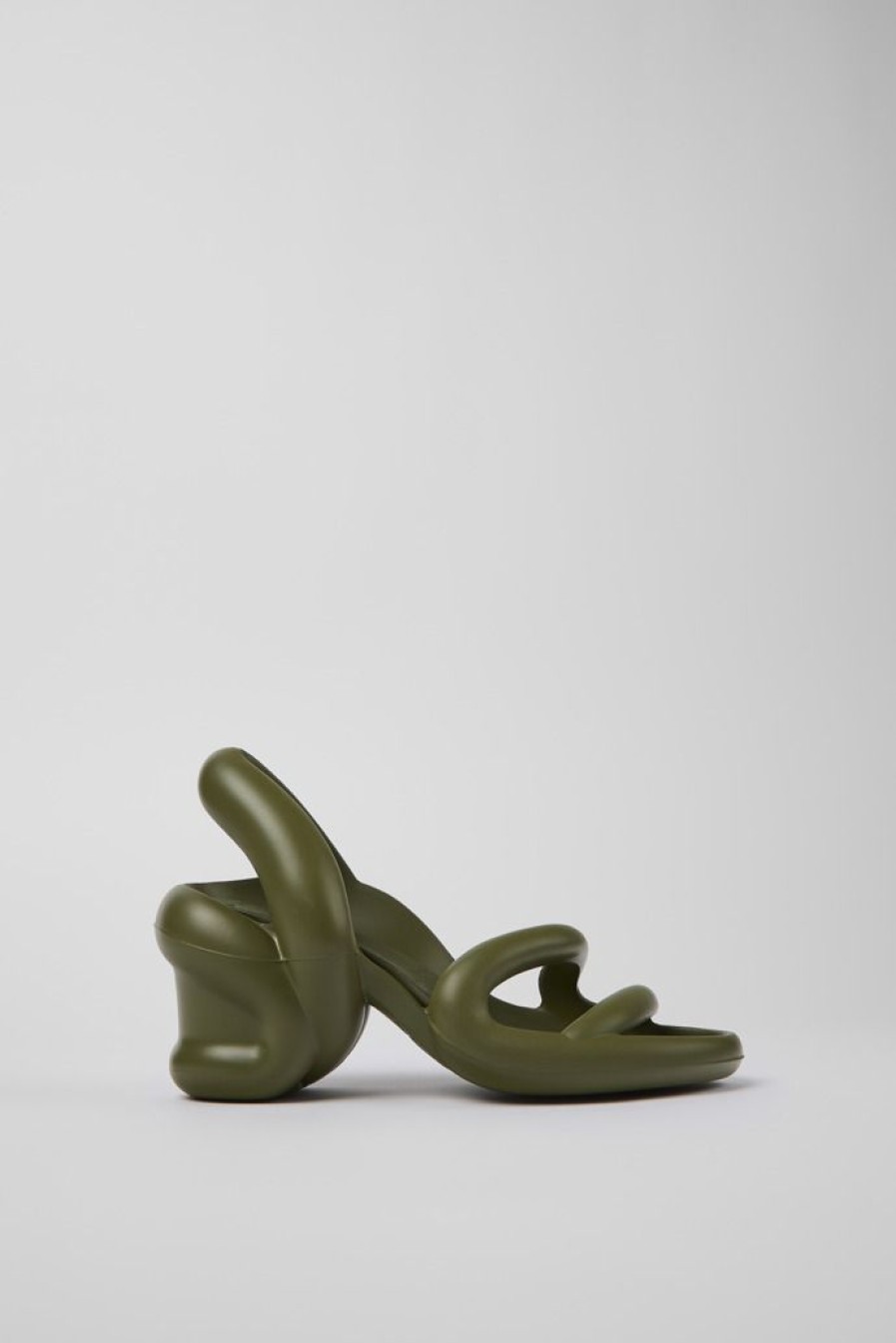 Camper Sandalias | Sandalia Uni De Tacon En Verde