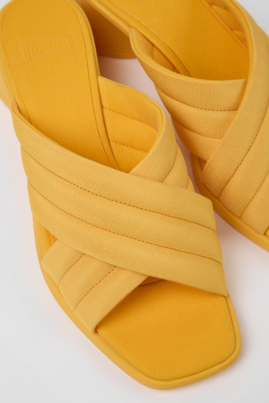 Camper Sandalias | Sandalias Naranjas De Tejido Para Mujer