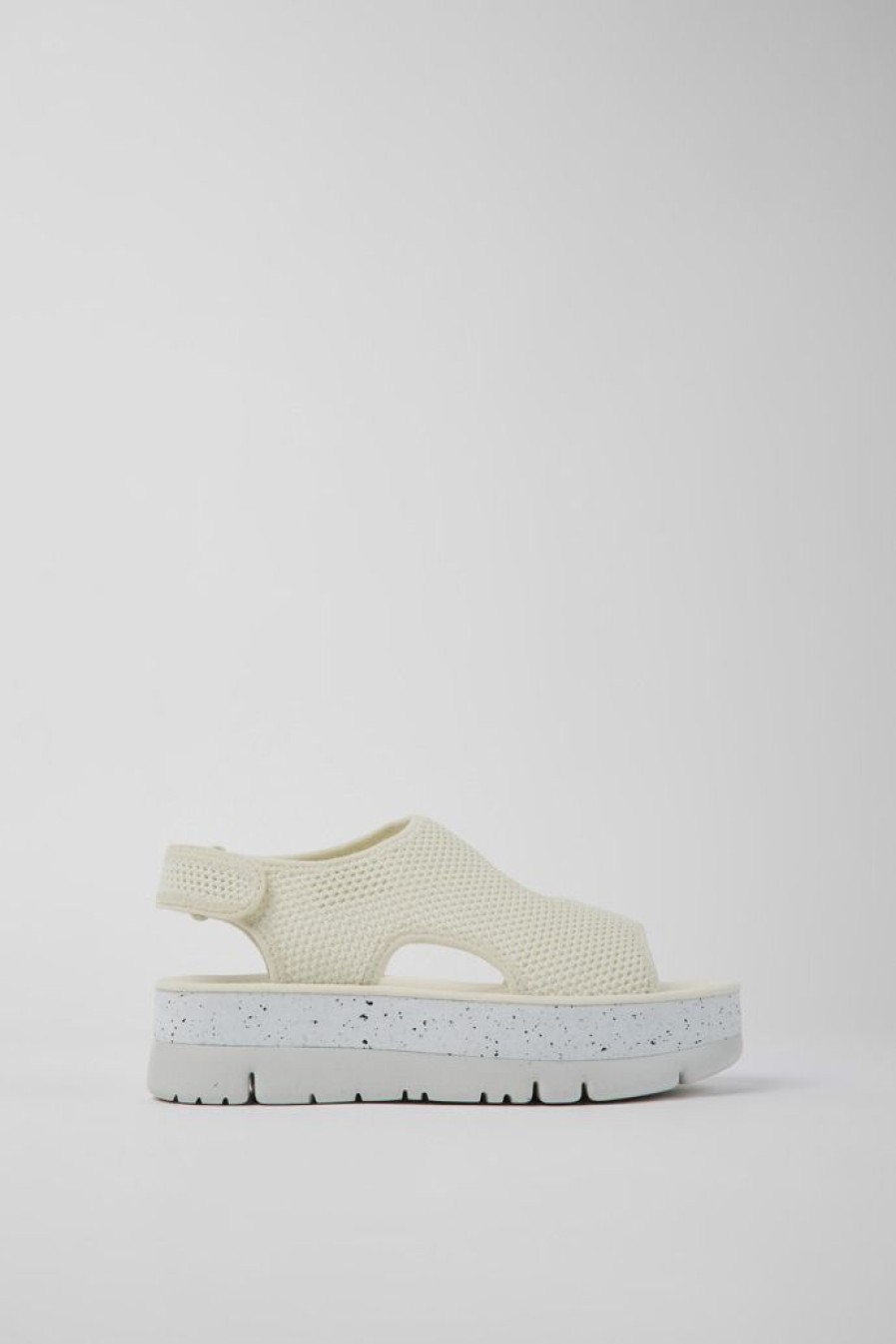 Camper Sandalias | Sandalias Blancas De Tejido Para Mujer