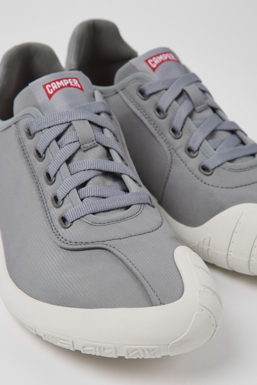 Camper Zapatillas | Sneakers Grises De Tejido Para Hombre