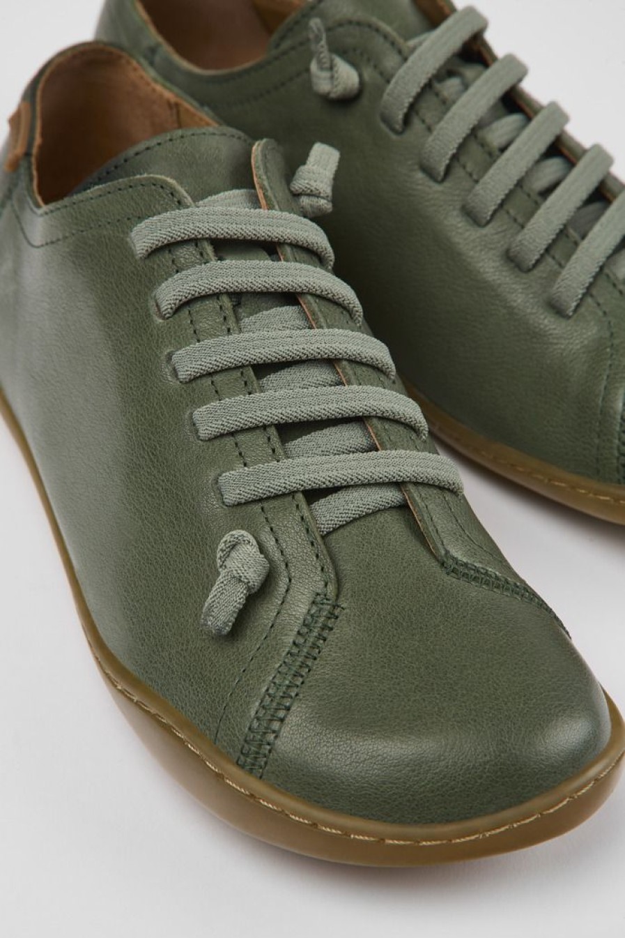 Camper Zapatos Casual | Zapatos Verdes De Piel Para Mujer