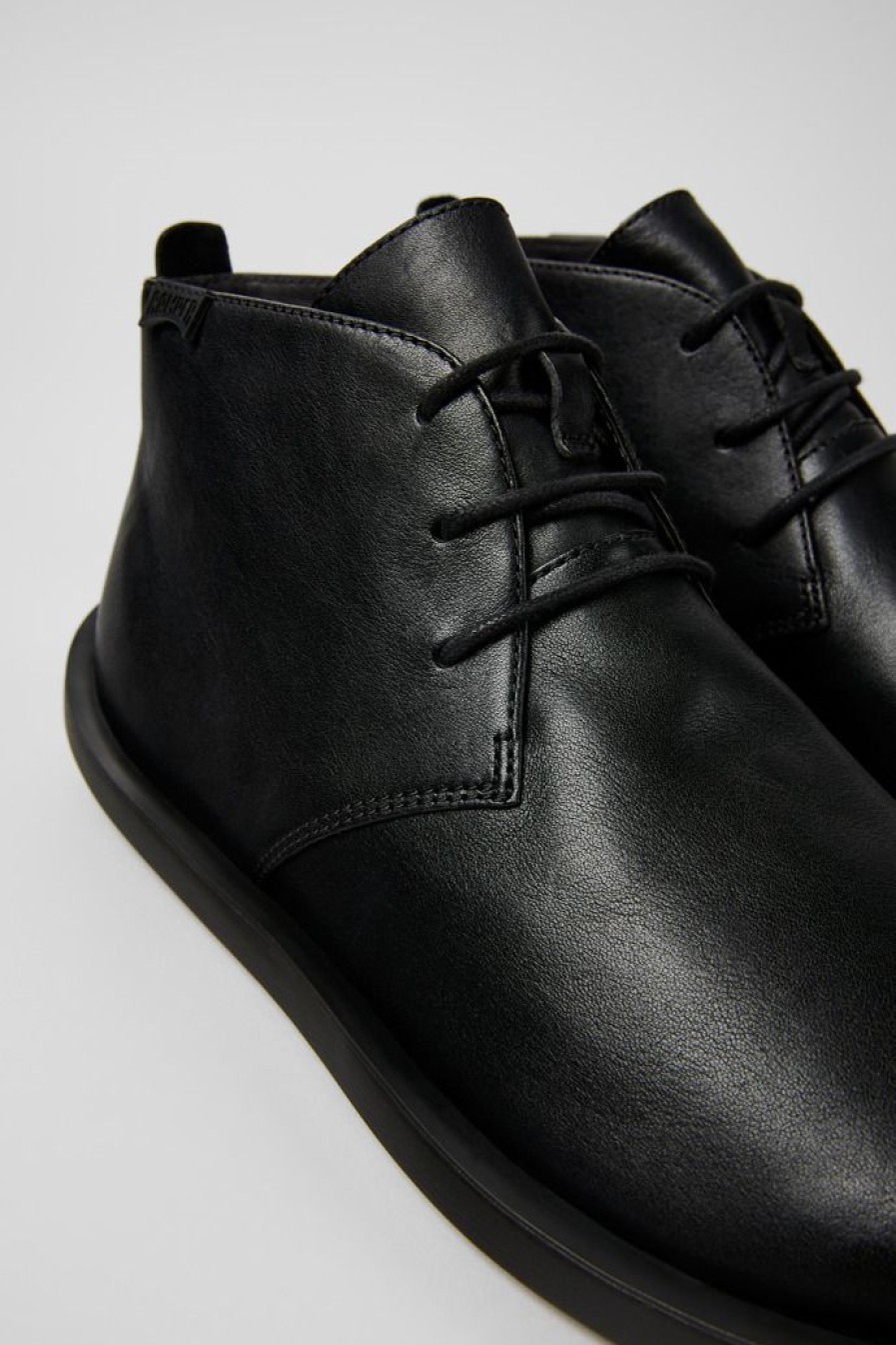 Camper Zapatos De Vestir | Bota Safari De Piel Negra Para Hombre