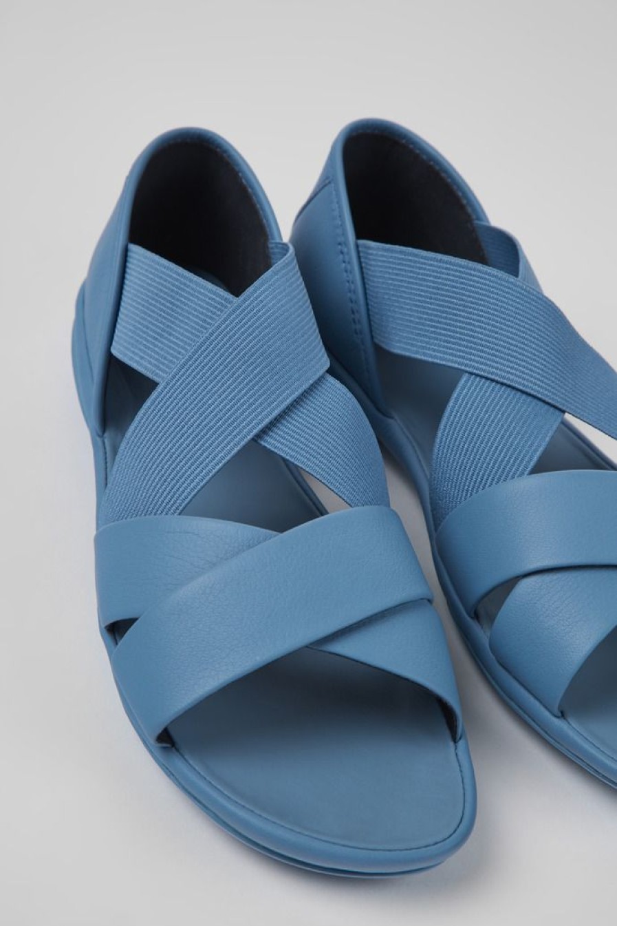 Camper Sandalias | Sandalias De Piel Azules Para Mujer