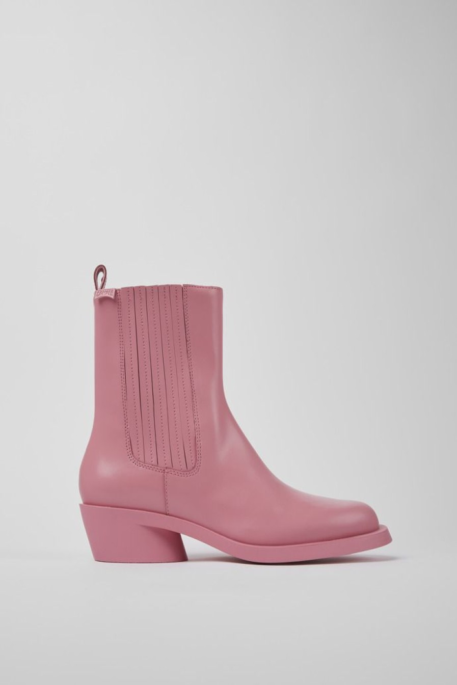 Camper Zapatos De Tacon | Botas Rosas De Piel Para Mujer
