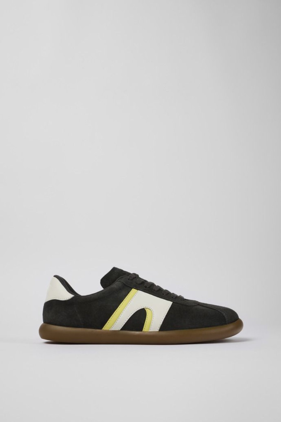 Camper Zapatillas | Sneaker De Nobuk/Piel Gris Oscuro Para Hombre