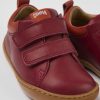 Camper Zapatillas | Zapatos Burdeos De Piel Para Ninos