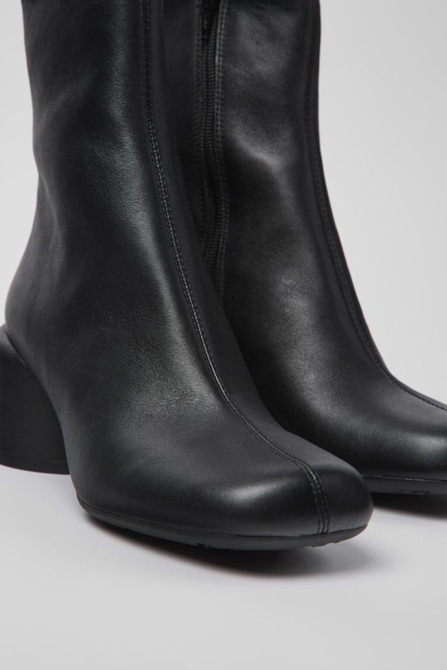 Camper Zapatos De Tacon | Botas Negras De Piel Para Mujer