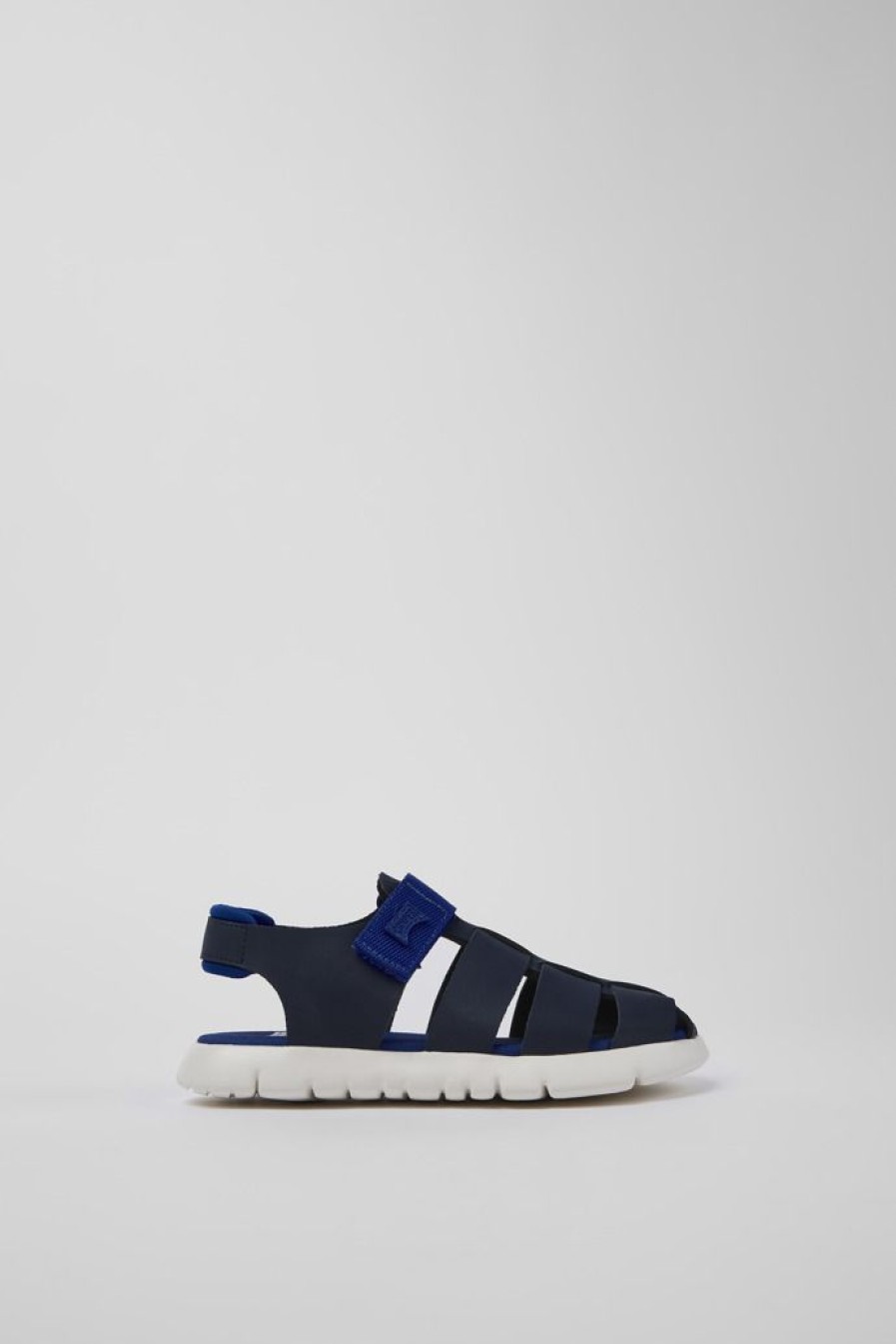 Camper Sandalias | Sandalia De Piel Y Tejido Azul